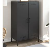 Vidaxl Buffet Haut Noir 68x39x113 Cm Acier Noir