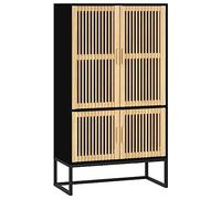 vidaXL Buffet haut 70x35x125 cm Bois d'ingénierie Noir