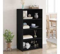 vidaXL Buffet Haut Noir 70x41x124 cm Bois d'ingénierie, Buffet, Placard, Armoire latérale, Armoire, Armoire de Rangement, Armoire Haute