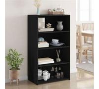 vidaXL Buffet Haut Noir 70x41x124 cm Bois d'ingénierie, Buffet, Placard, Armoire latérale, Armoire, Armoire de Rangement, Armoire Haute