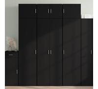 vidaXL Buffet Haut Noir 70x42,5x185 cm Bois d'ingénierie, Buffet, Armoire de Rangement, Panneau latéral, Armoire, Armoire latérale, Armoire Haute