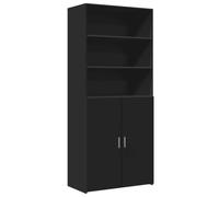 vidaXL Buffet Haut Noir 80x42,5x185 cm Bois d'ingénierie, Buffet, Armoire de Rangement, Panneau latéral, Armoire, Armoire latérale, Armoire Haute