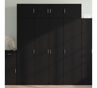 Vidaxl Buffet Haut Noir 80x42,5x185 Cm Bois D'ingénierie Multicolore