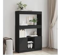 vidaXL Buffet haut noir 92x33x140 cm bois d'ingénierie, armoire à livres, armoire à livres moderne, étagère à livres, 3309610