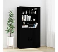 vidaXL Buffet haut Noir Bois d'ingénierie 3185360
