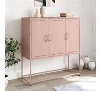vidaXL Buffet haut rose 100,5x39x107 cm acier, buffet, placard, armoire latérale, armoire, armoire de rangement, armoire 846537 Rose G