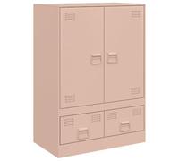 vidaXL Buffet Haut Rose 67x39x95 cm Acier, Armoire, Armoire de Rangement, Buffet Haut, Armoire latérale, Armoire Haute, Armoire Console