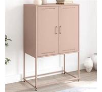 vidaXL Buffet Haut Rose 68,5x38,5x107 cm Acier, Buffet, Placard, Armoire latérale, Armoire, Armoire de Rangement, Armoire Haute, Meuble de Salon