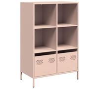 vidaXL Buffet haut - armoire à livres 68x39x103,5 cm acier rose