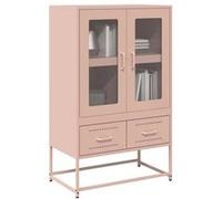 Buffet haut rose 68x39x111,5 cm acier armoire armoire de rangement vidaXL