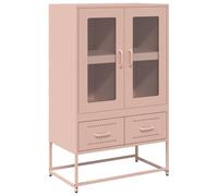 vidaXL Buffet Haut Rose 68x39x111,5 cm Acier, Armoire, Armoire de Rangement, Buffet Haut, Armoire latérale, Armoire Haute, Armoire Console