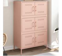 Vidaxl Buffet Haut Rose 68x39x113 Cm Acier Rose