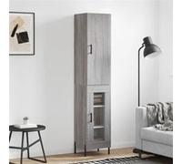 vidaXL Buffet haut Sonoma gris 34,5x34x180 cm Bois d'ingénierie 3199055 Gris G