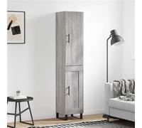 Buffet Haut, Armoire de Rangement avec Pieds, Meuble de Rangement, Organisateur Salon Salle de Séjour, Moderne, Sonoma Gris Bois d'Ingénierie