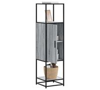 vidaXL Buffet haut sonoma gris 35,5x35x139 cm bois d'ingénierie métal, armoire latérale, armoire de rangement haute, vitrine 849037 Gris G