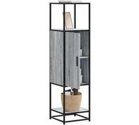 Vidaxl Buffet Haut Sonoma Gris 35,5x35x139 Cm Bois D'ingénierie Métal Multicolore