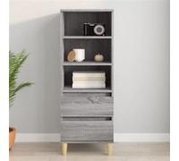 Vidaxl Buffet Haut Sonoma Gris 40x36x110 Cm Bois D'ingénierie Marron
