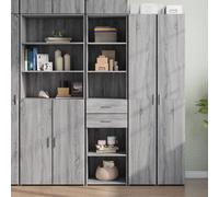 Vidaxl Buffet Haut Sonoma Gris 45x42,5x185 Cm Bois D'ingénierie Multicolore