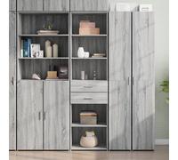 Vidaxl Buffet Haut Sonoma Gris 50x42,5x185 Cm Bois D'ingénierie Multicolore