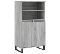 vidaXL Buffet haut Armoire, 6 compartiments, portes et pieds, Sonoma gris bois d'ingénierie
