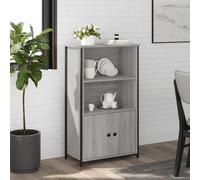 Vidaxl Buffet Haut Sonoma Gris 62x32x103,5 Cm Bois D'ingénierie Gris