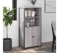Buffet haut sonoma gris 62x36x121,5 cm bois d ingénierie