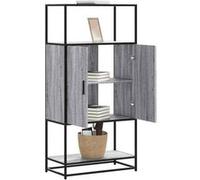 vidaXL Buffet haut sonoma gris 68x35x139 cm bois d'ingénierie et métal, armoire latérale, armoire de rangement haute, 849042 Gris G