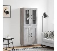 vidaXL Buffet haut Sonoma Bois d'ingénierie 69,5x34x180 cm Gris