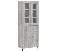 vidaXL Buffet haut Sonoma gris 69,5x34x180 cm Armoire de rangement Bois d'ingénierie