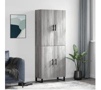 vidaXL Buffet haut Sonoma gris 69,5x34x180 cm Bois d'ingénierie 3195705