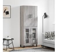 vidaXL Buffet haut Sonoma gris 69,5x34x180 cm Bois d'ingénierie 3195761