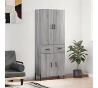 vidaXL Buffet haut Sonoma gris 69,5x34x180 cm Bois d'ingénierie 3198159 Gris G