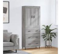vidaXL Buffet haut Sonoma gris 69,5x34x180 cm Bois d'ingénierie