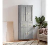 vidaXL Buffet haut Sonoma gris 69,5x34x180 cm Bois d'ingénierie 3199863 Gris G