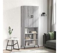 vidaXL Buffet haut Sonoma gris 69,5x34x180 cm Bois d'ingénierie, buffet, armoire latérale, armoire de rangement, armoire, buffets, armoire haute Gris G