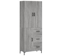 vidaXL Buffet Haut Sonoma Gris 69,5x34x180 cm Bois d'ingénierie, Buffet, Armoire latérale, Armoire de Rangement, Armoire, buffets, Armoire Haute
