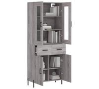 vidaXL Buffet haut Sonoma gris 69,5x34x180 cm Bois d'ingénierie