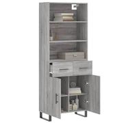 Vidaxl Buffet Haut Sonoma Gris 69,5x34x180 Cm Bois D'ingénierie Gris