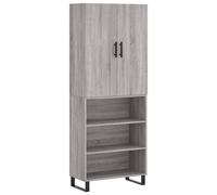 Vidaxl Buffet Haut Sonoma Gris 69,5x34x180 Cm Bois D'ingénierie Gris
