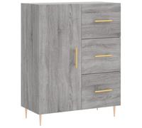 Vidaxl Buffet Haut Sonoma Gris 69,5x34x180 Cm Bois D'ingénierie Gris