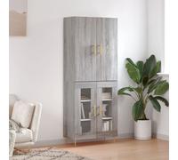 Vidaxl Buffet Haut Sonoma Gris 69,5x34x180 Cm Bois D'ingénierie Gris