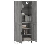 Vidaxl Buffet Haut Sonoma Gris 69,5x34x180 Cm Bois D'ingénierie Gris