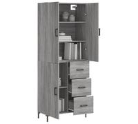 Vidaxl Buffet Haut Sonoma Gris 69,5x34x180 Cm Bois D'ingénierie Gris