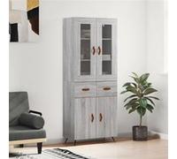 vidaXL Buffet haut Sonoma gris 69,5x34x180 cm Bois d'ingénierie3198511 Gris G