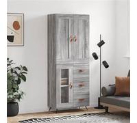 vidaXL Buffet haut Sonoma gris 69,5x34x180 cm Bois d'ingénierie3199919 Gris G