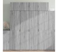 vidaXL Buffet haut sonoma gris 80x42,5x185 cm bois d'ingénierie, buffet, armoire de rangement, panneau latéral, armoire, 3281439 Gris G