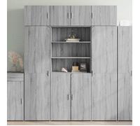 vidaXL Buffet haut sonoma gris 80x42,5x185 cm bois d'ingénierie, buffet, armoire de rangement, panneau latéral, armoire, 3281383