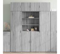 vidaXL Buffet haut sonoma gris 80x42,5x185 cm bois d'ingénierie, buffet, armoire de rangement, panneau latéral, armoire, 3281383