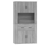 vidaXL Buffet haut Meuble de rangement avec porte Sonoma gris bois d'ingénierie