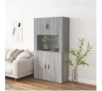 vidaXL Buffet Haut, Meuble de Rangement avec Porte, Armoire de Rangement, Organisateur Salon Salle de Séjour Intérieur, Sonoma Gris Bois d'Ingénierie